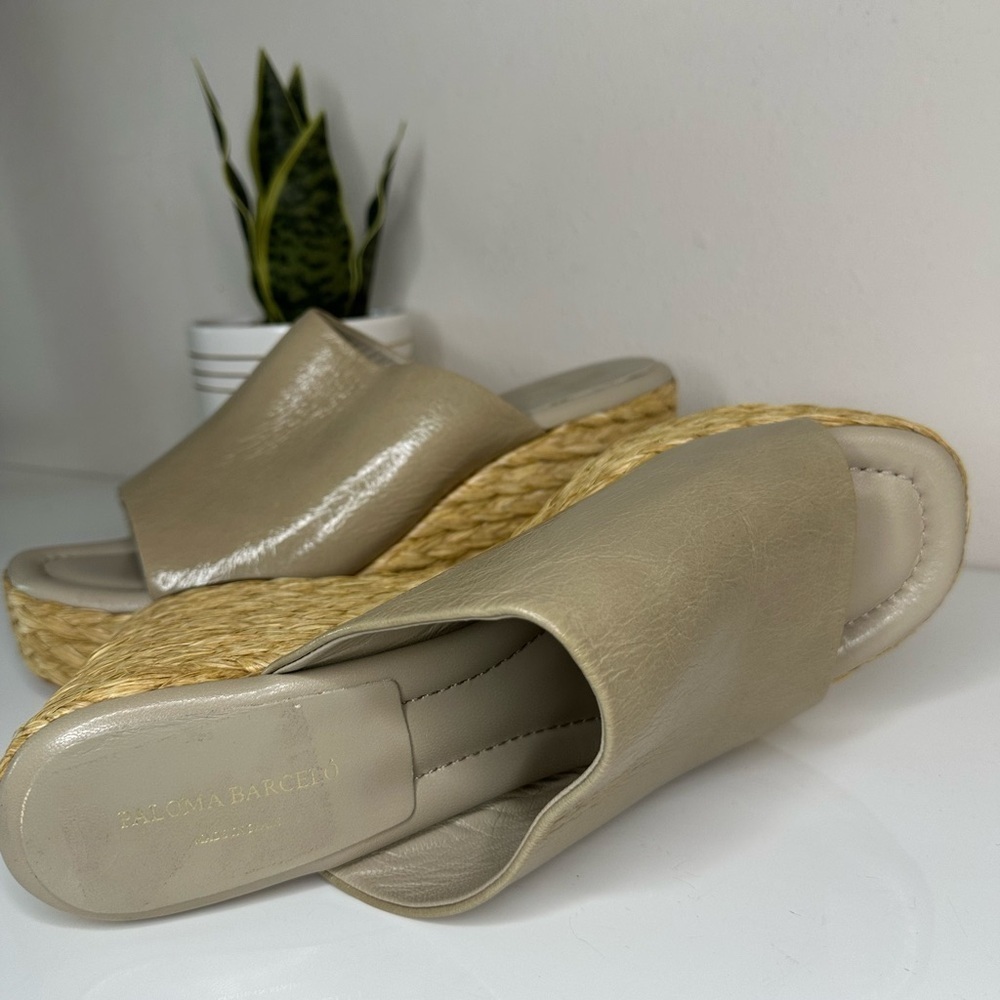 Paloma Barcelo Tan Woven Wedges - Picture 6 of 14